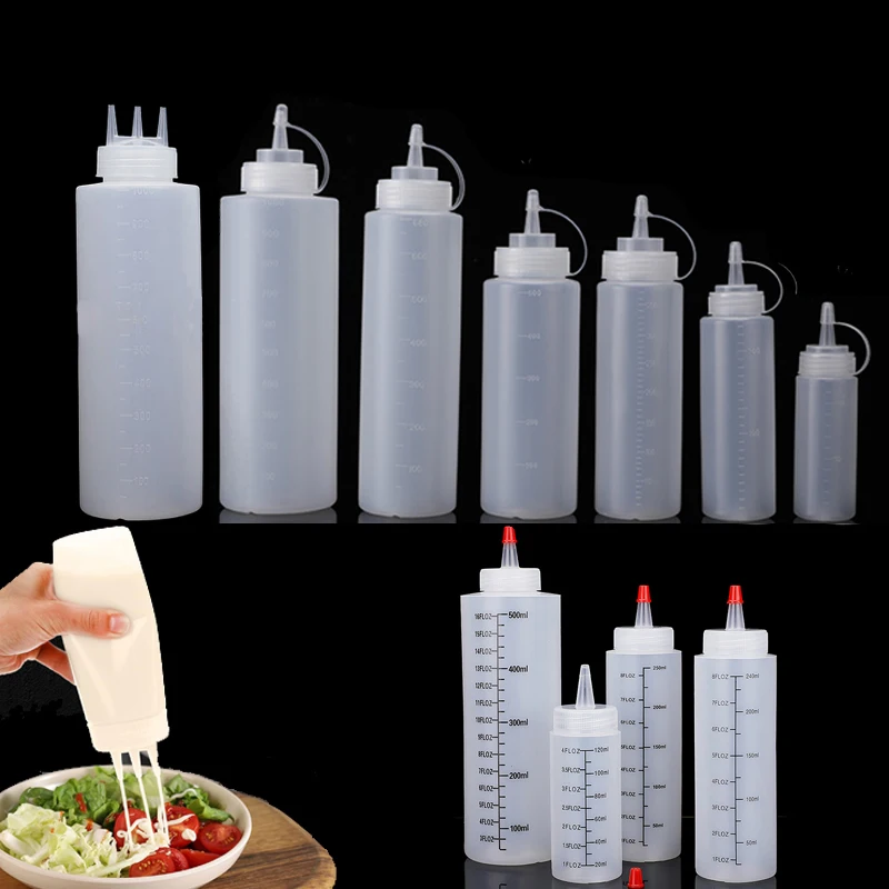 Condiment Squeeze Bottle - 1 Pz Vuoto120ml-1000ml PE Bottiglie di