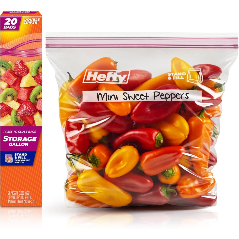 Food Storage Bag - Sacchetti in Plastica Richiudibili a Pressione,