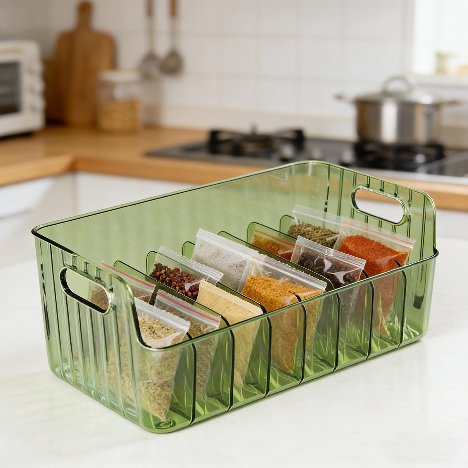 Food Storage Dividers - Portaspezie Trasparente con Scomparti, Contenitore per
