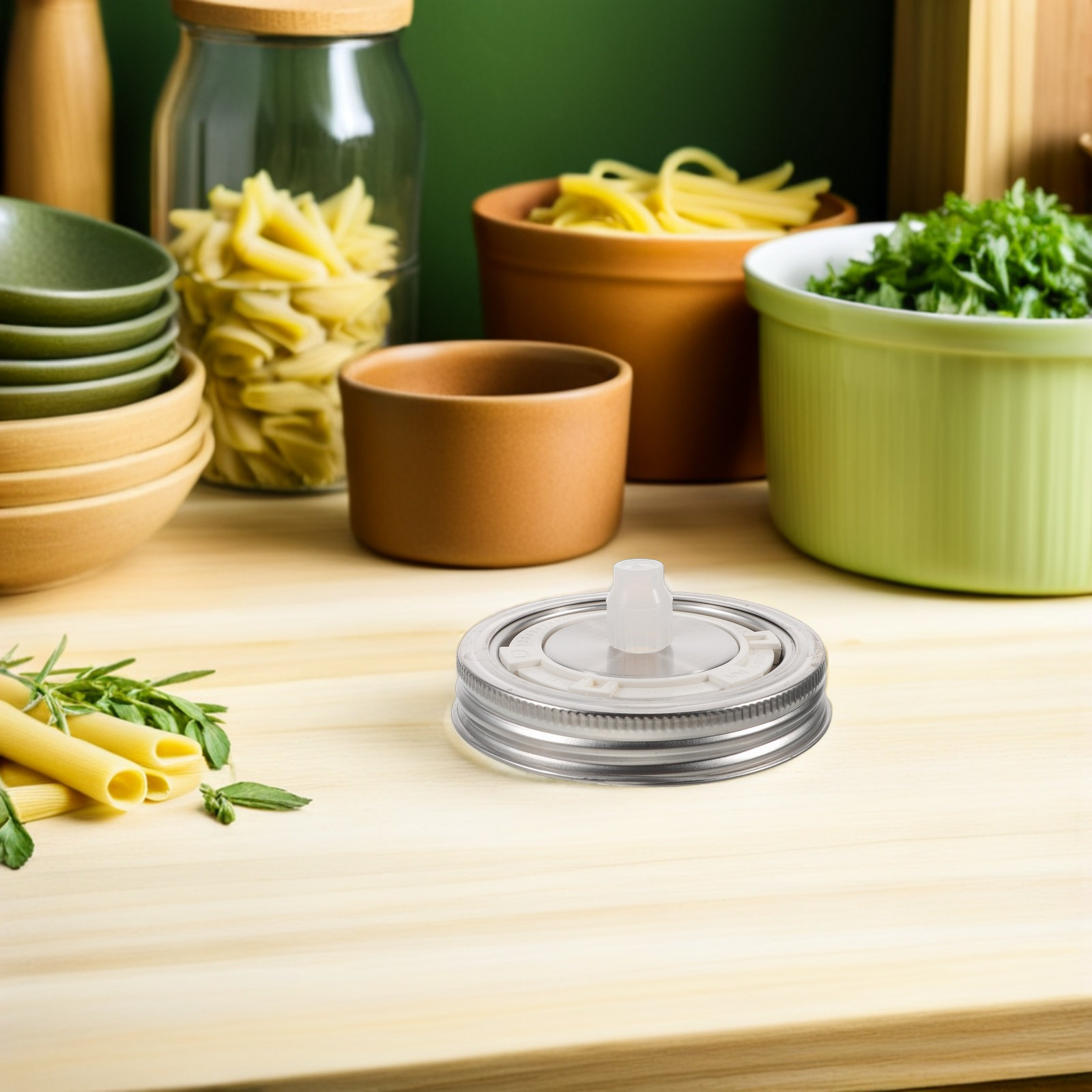 Mason Jar Wide Mouth - 2 Pezzi Tappi per Fermentazione Airlock