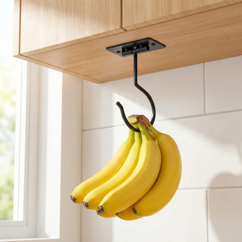 Food Storage For Room - Gancio a banana autoadesivo in metallo