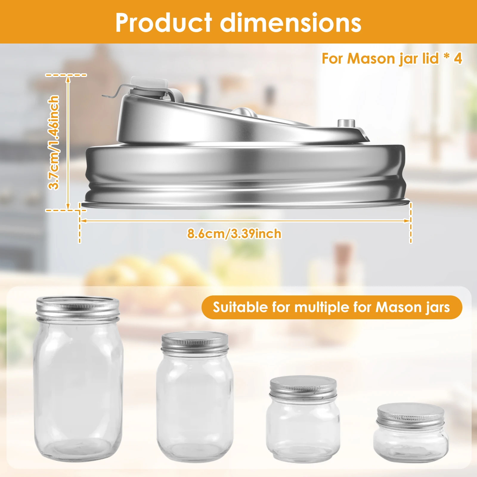 4 Pezzi Coperchio Ribaltabile  - Mason Jar Wide Mouth recensione e prezzo