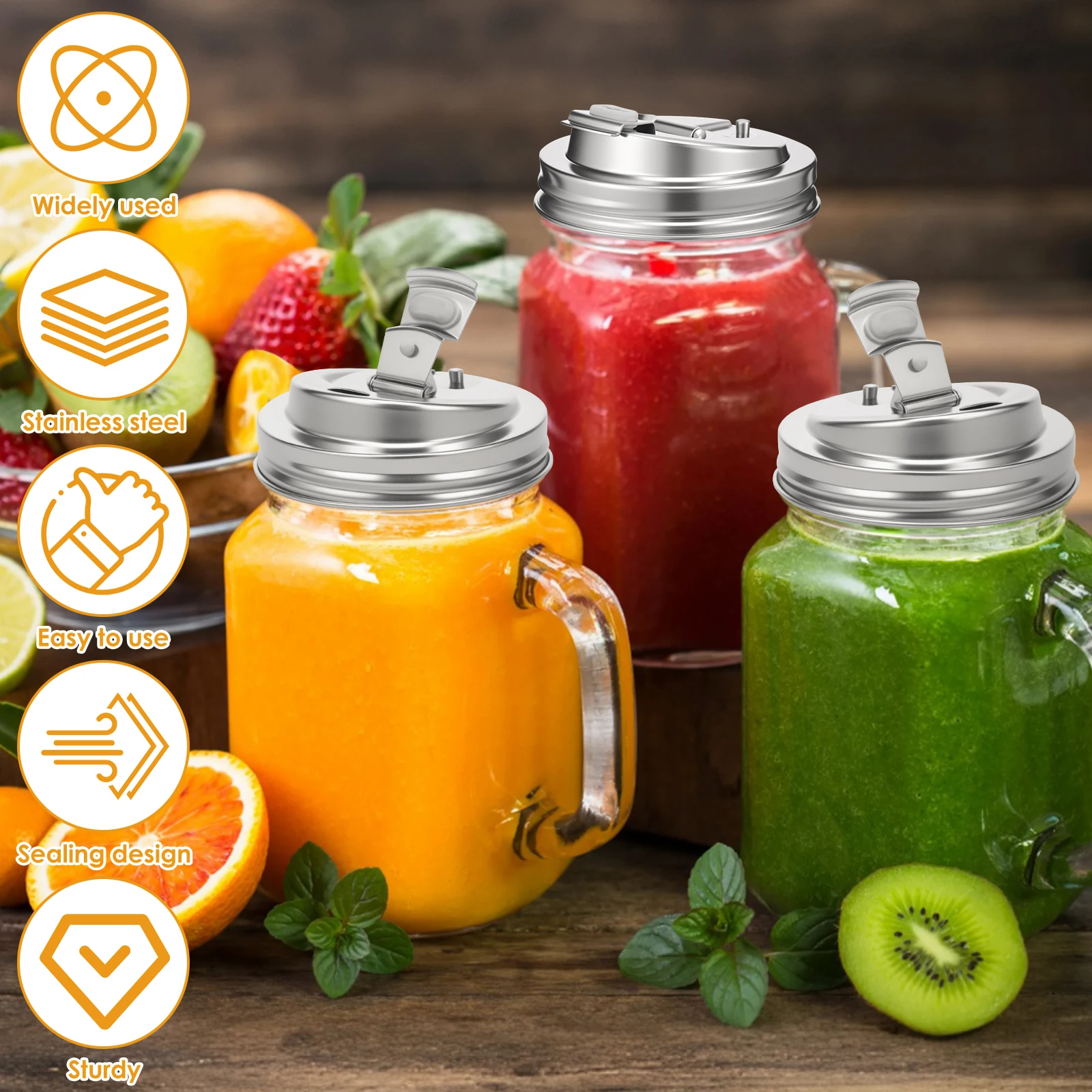 4 Pezzi Coperchio Ribaltabile  - Mason Jar Wide Mouth recensione e prezzo