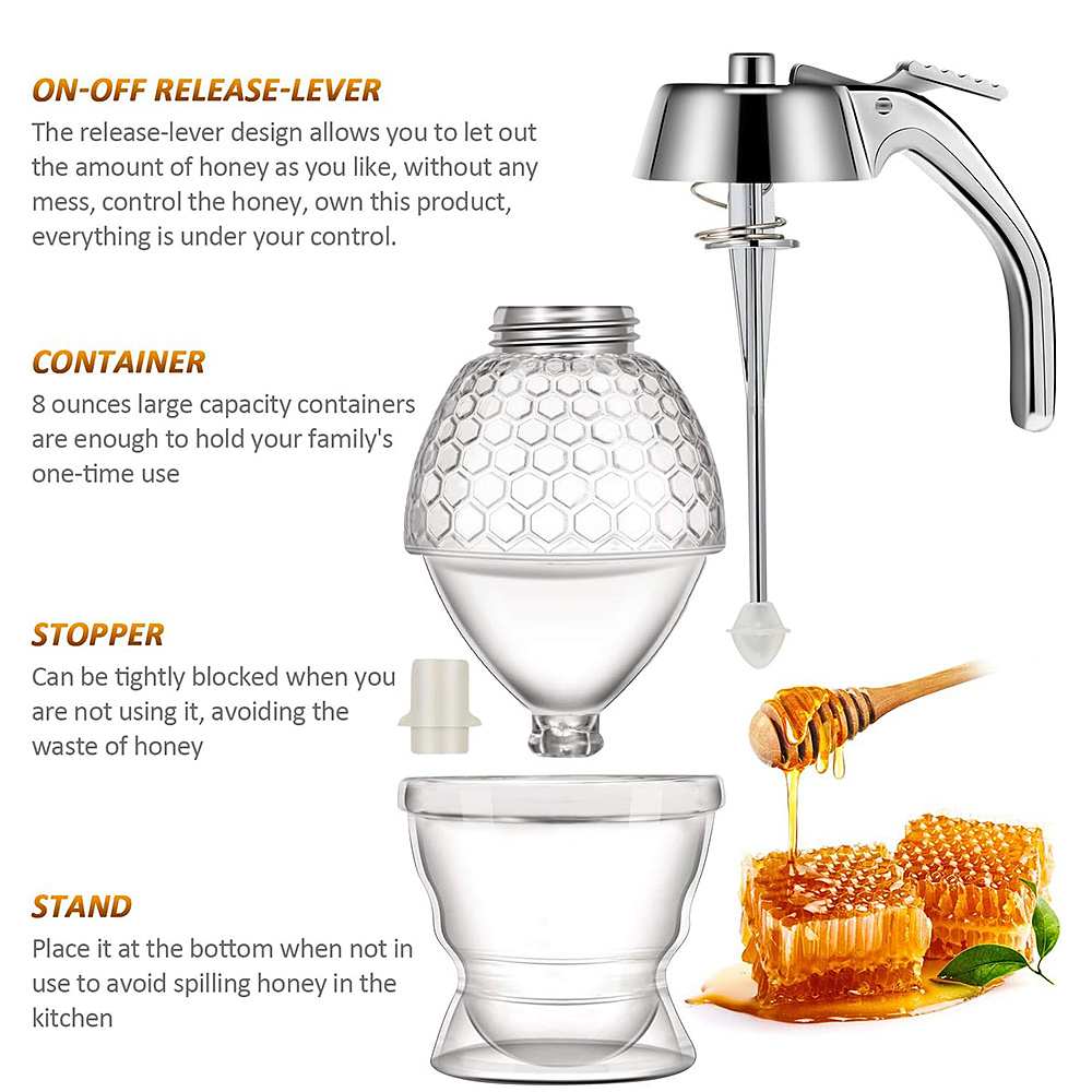 1pc Dispenser di miele in vetr - Condiment Squeeze Bottle recensione e prezzo