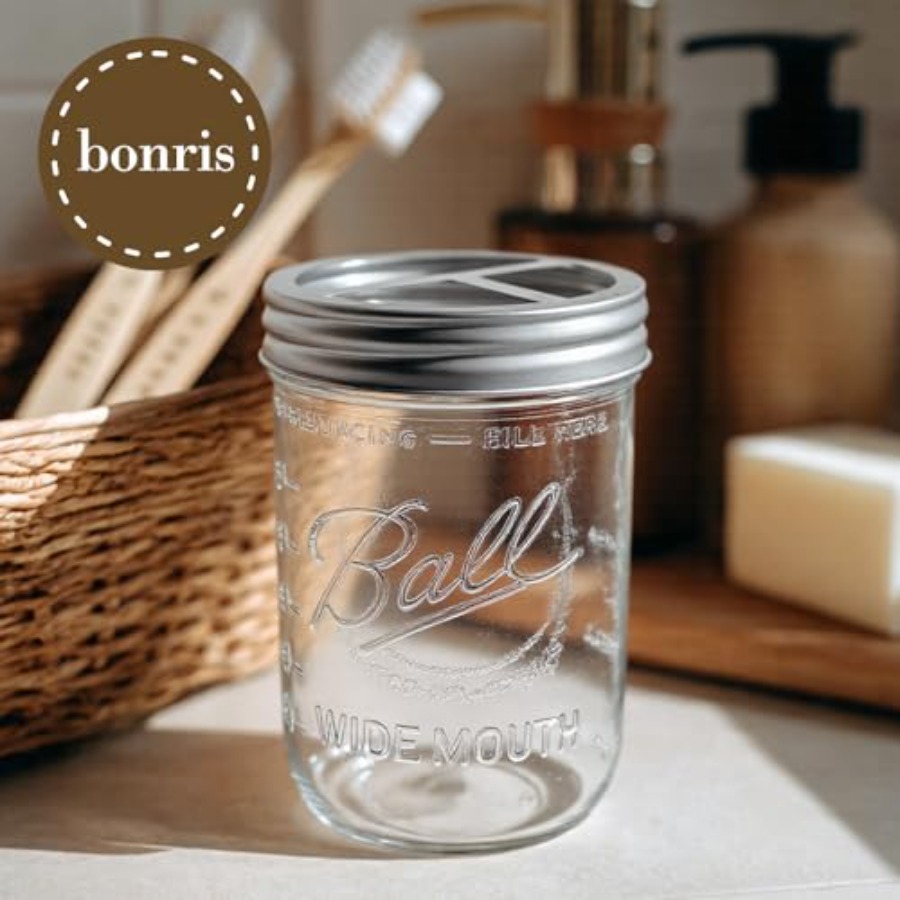 Porta Spazzolini da Bagno in V - Mason Jar Wide Mouth recensione e prezzo